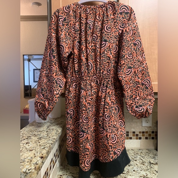 A.L.C. NewNoTags Long Sleeve Vibrant Printed Orange and Black Multi Floral Dress - Picture 5 of 17